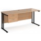 Maestro Cantilever Leg Straight Desk with Two Drawer Pedestal